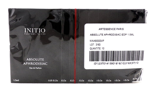 INITIO ABSOLUTE APHRODISIAC 1.5 ml./ 0.05 oz. Eau de Parfum Vial Spray. Pack of 10 pcs. New Sealed Bag