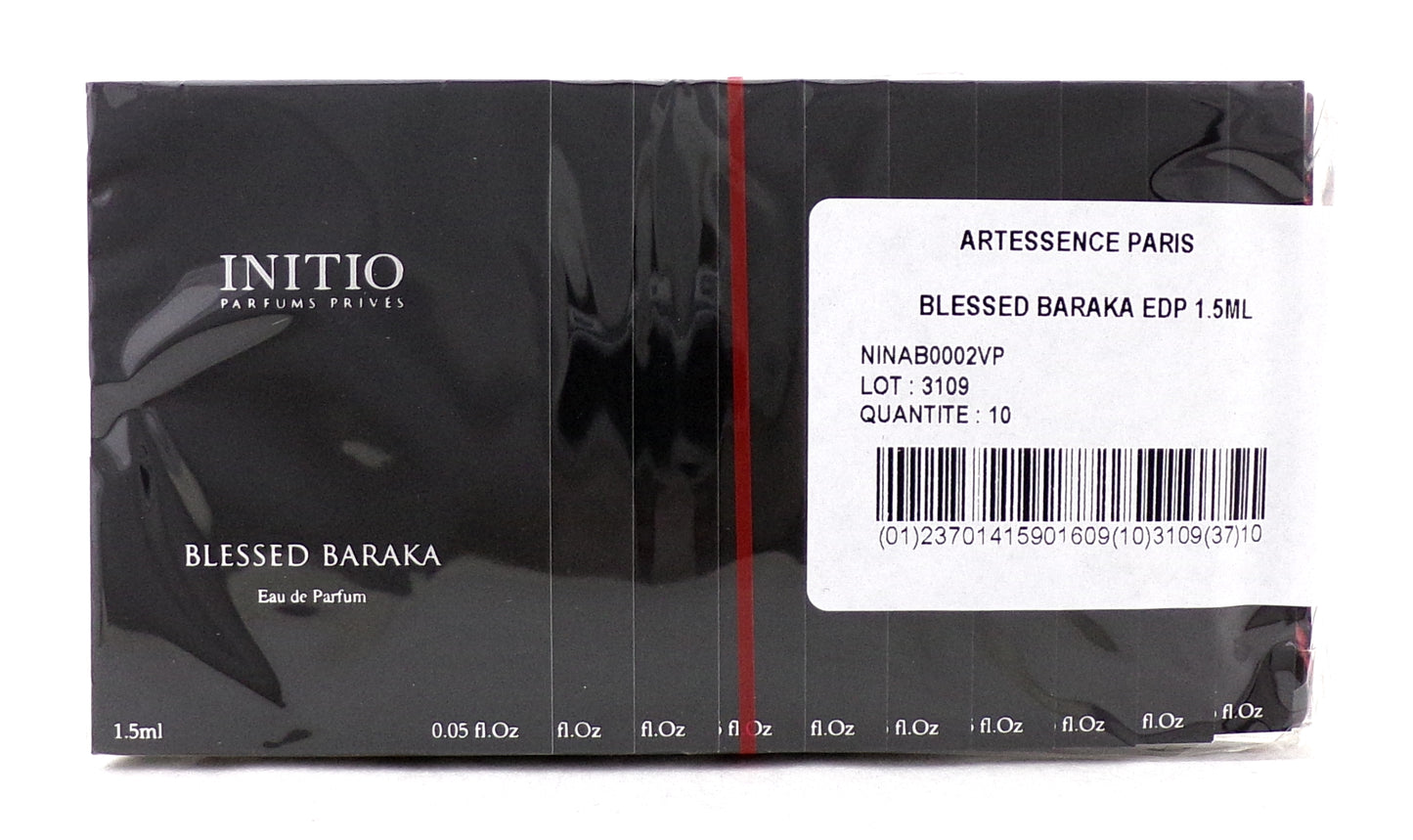 INITIO BLESSED BARAKA 1.5 ml./ 0.05 oz. Eau de Parfum Vial Spray. Pack of 10 pcs. New Sealed Bag