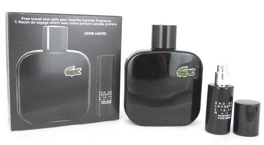 Lacoste Eau de Lacoste L.12.12 Noir 3.3oz.EDT+8ml. Men's Travel Set.