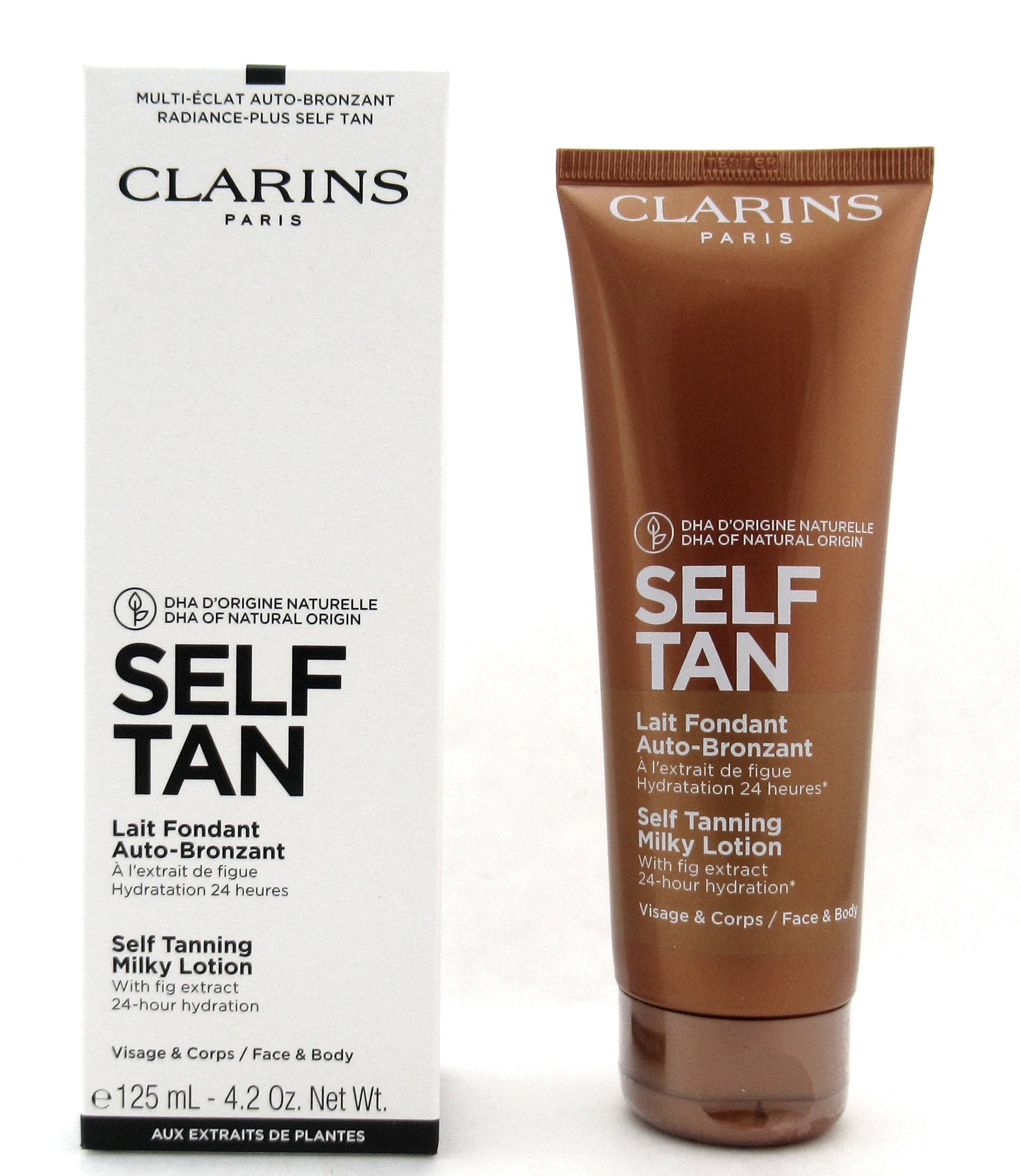Clarins Self Tan Self Tanning Milky Lotion W/Fig Extract Face & Body 4.2 oz. New Tester