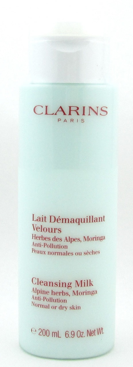 Clarins Cleansing Milk Alpine Herbs, Moringa Anti-Pollution Normal or Dry Skin 200 ml./ 6.9 oz. New Tester