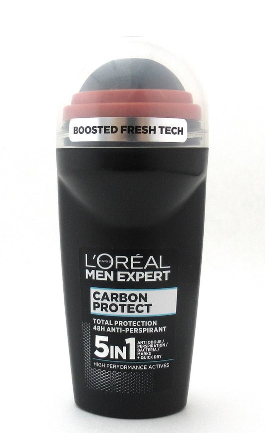 L'Oreal Men Expert Carbon Protect 48H Anti-Perspirant Roll On Boosted Fresh Tech 50 ml. New