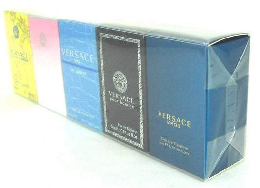 Versace Miniatures Collection Set EDT 5 x Mini Splash 0.17 oz.Each