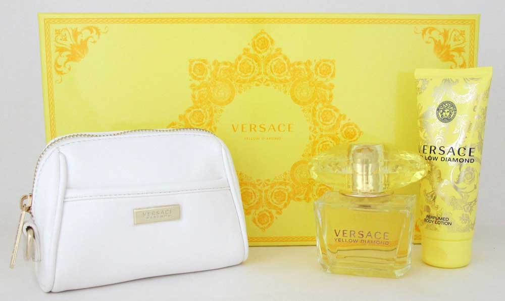 Versace Yellow Diamond Gift Set for Women EDT 3.0 oz+B/L 3.4 oz+Bag