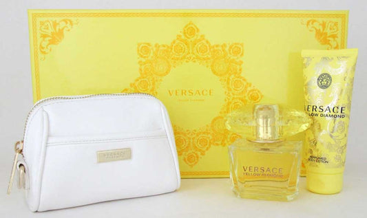 Versace Yellow Diamond Gift Set for Women EDT 3.0 oz+B/L 3.4 oz+Bag