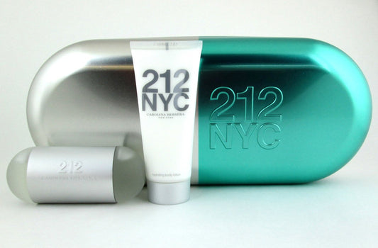 212 NYC by Carolina Herrera 2.0 oz EDT Spray +3.4 oz.B/Lotion.New Set