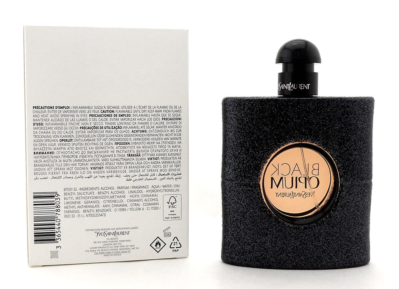 Black Opium by YSL 3.0 oz./90 ml. Eau de Parfum Spray for Women New Tester w/Cap