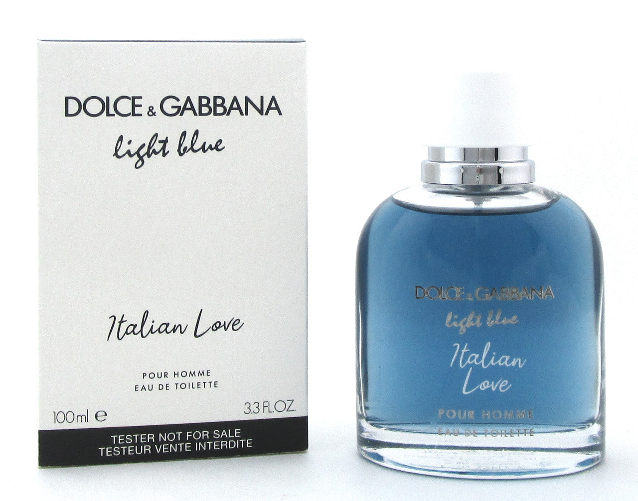 Dolce & Gabbana Light Blue Italian Love 3.3 oz. Eau de Toilette Spray for Men. New Tester w/Cap