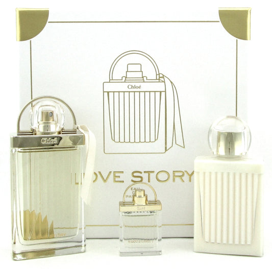 Chloe Love Story Eau de Parfum Spray Gift Set 2.5 EDP+3.4 BL+MINI
