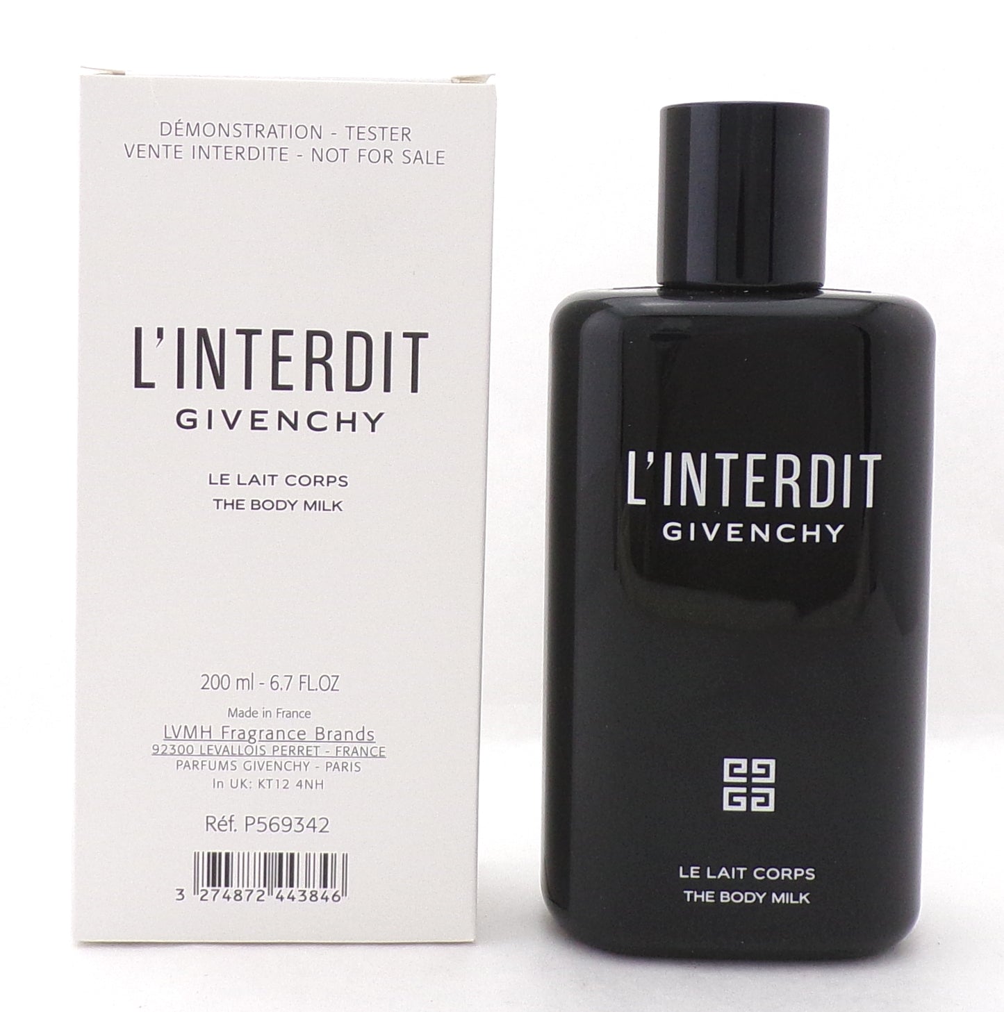 Givenchy L'INTERDIT 6.7 oz./ 200 ml. The Body Milk for Women. New Tester