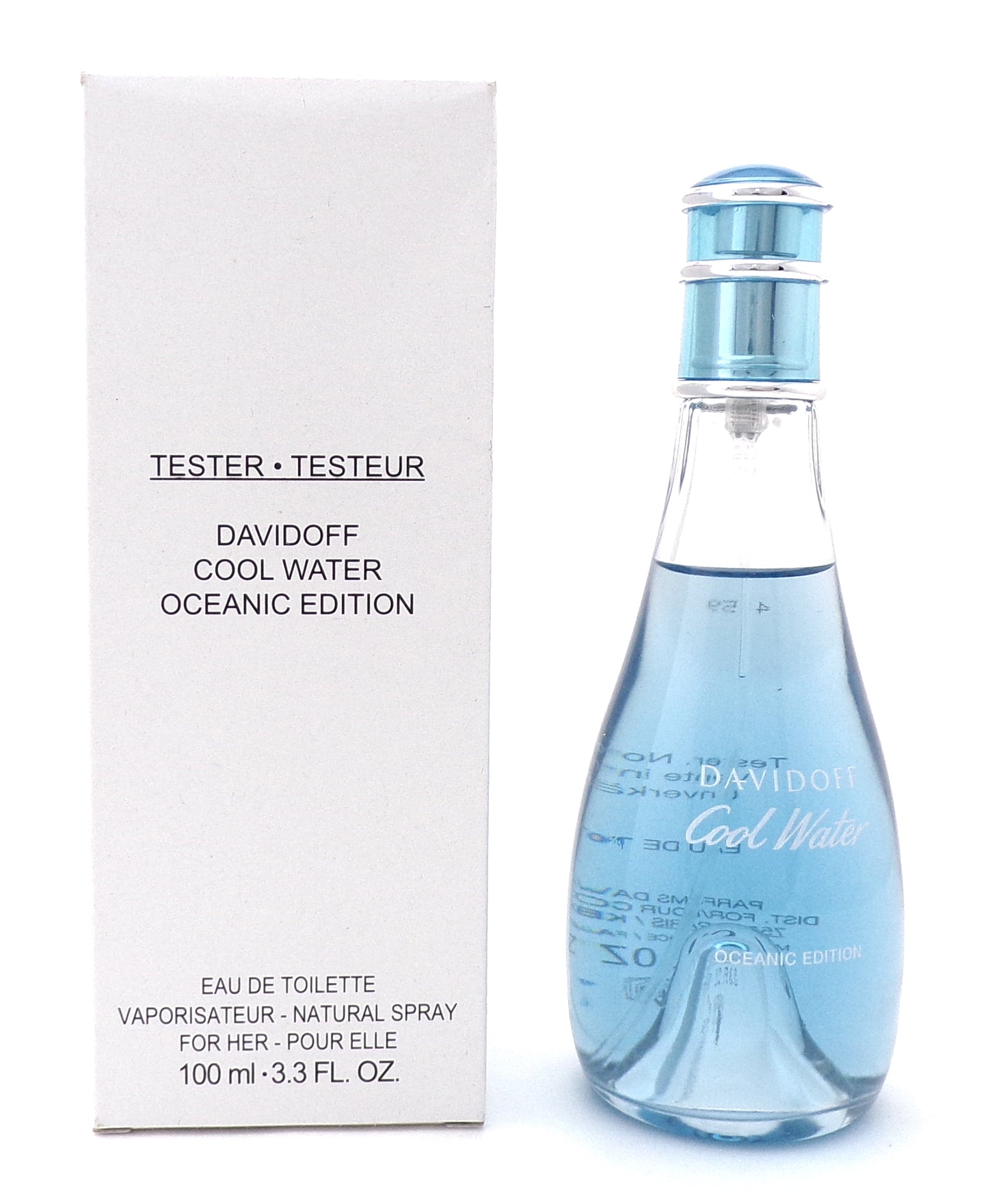 Cool Water Oceanic Edition by Davidoff 3.3 oz EDT Spray for Women. New Tester w/Cap