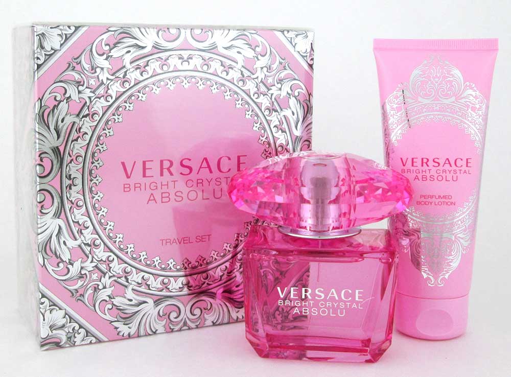 Versace Bright Crystal Absolu Travel Set for Women:3.oz.EDP+3.4oz.BL