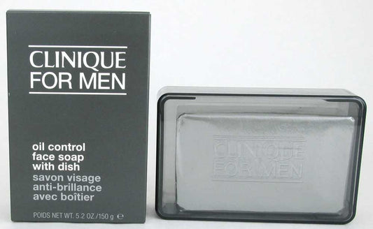 Clinique For Men Oil Control Face Soap w/Dish Full Size  5.2oz/150g