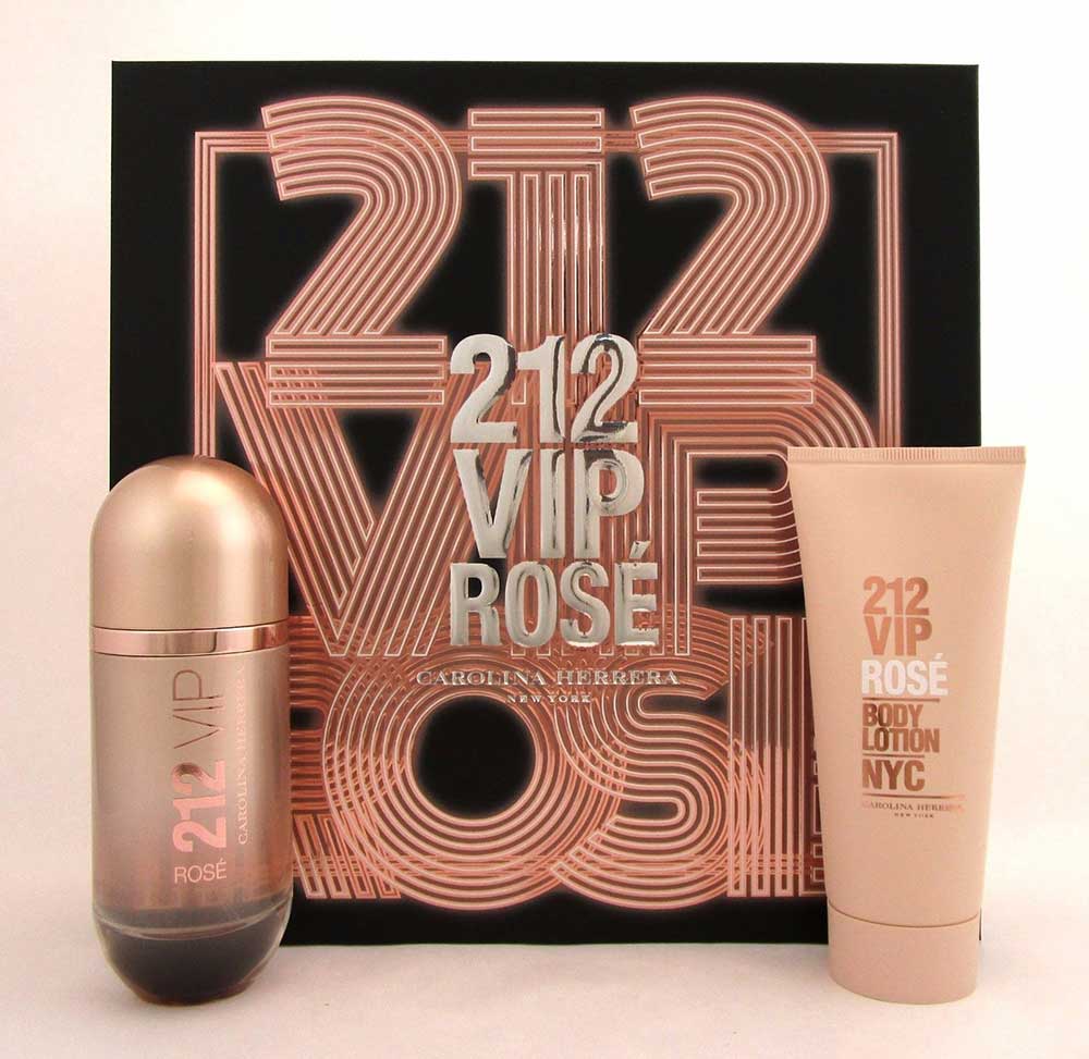 212 VIP ROSE by Carolina Herrera 2Pcs Gift Set: 2.7oz EDP+ 3.4oz B/L
