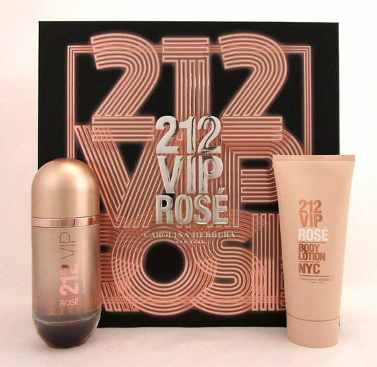 212 VIP ROSE by Carolina Herrera 2Pcs Gift Set: 2.7oz EDP+ 3.4oz B/L