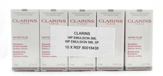 Clarins White Plus Brightening Emulsion 5 ml./ 0.1 oz. Lot of 10 New