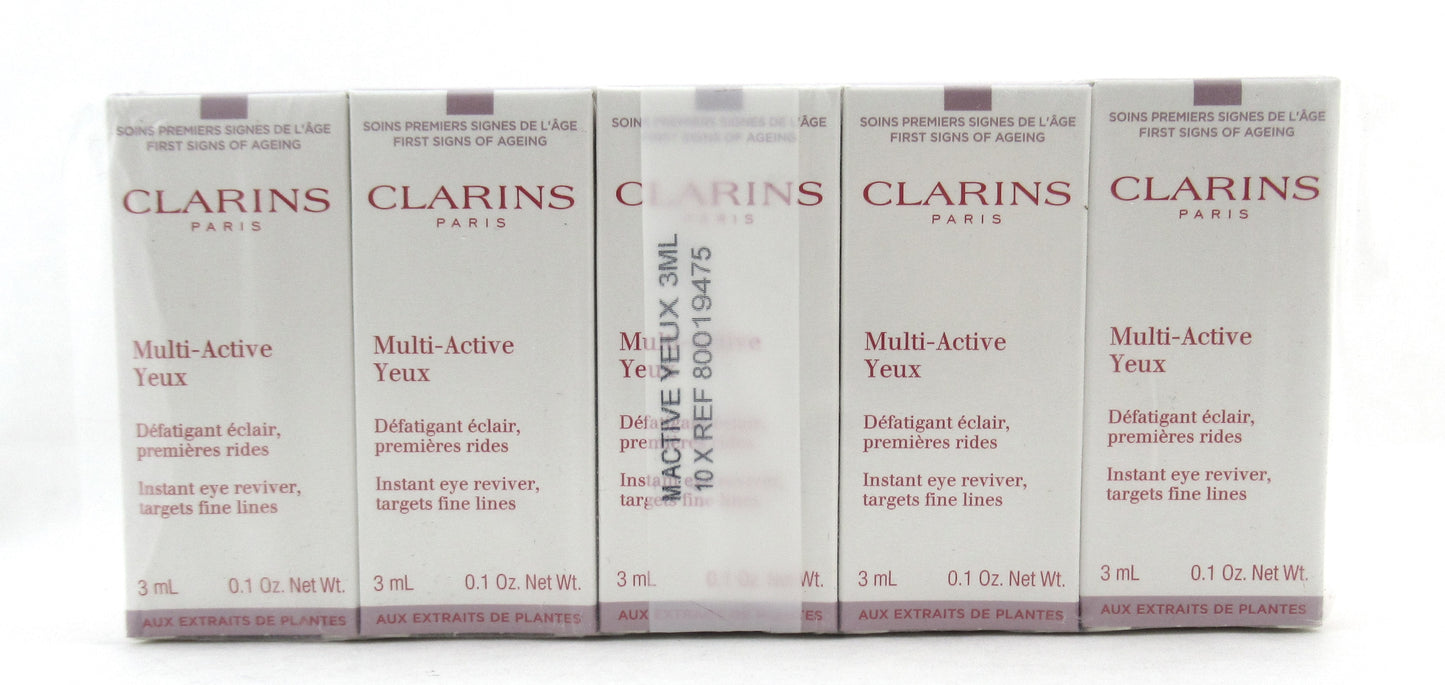 Clarins Multi-Active Yeux Instant Eye Reviver 3 ml./ 0.1 oz. Travel Size Lot of 10 New