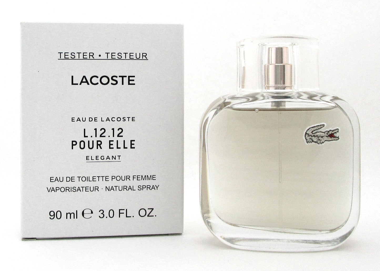 Eau de Lacoste L.12.12 Pour Elle ELEGANT 3.0 oz EDT Pour Femme Spray. New Tester