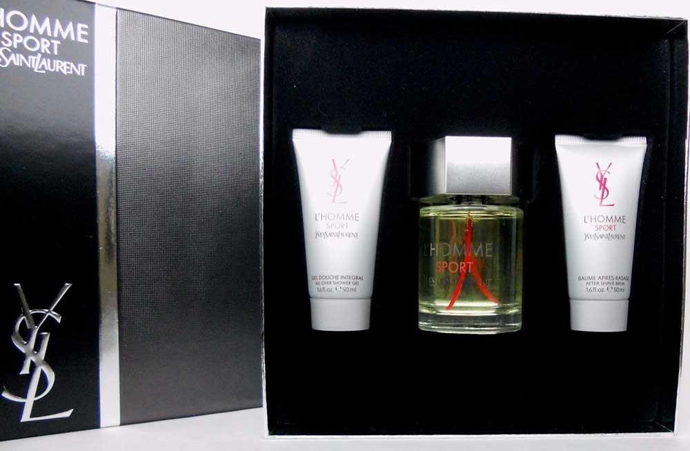 YSL L'Homme Sport by YSL 3.3oz.EDT 3pcs Set.New.Slightly Damaged Box