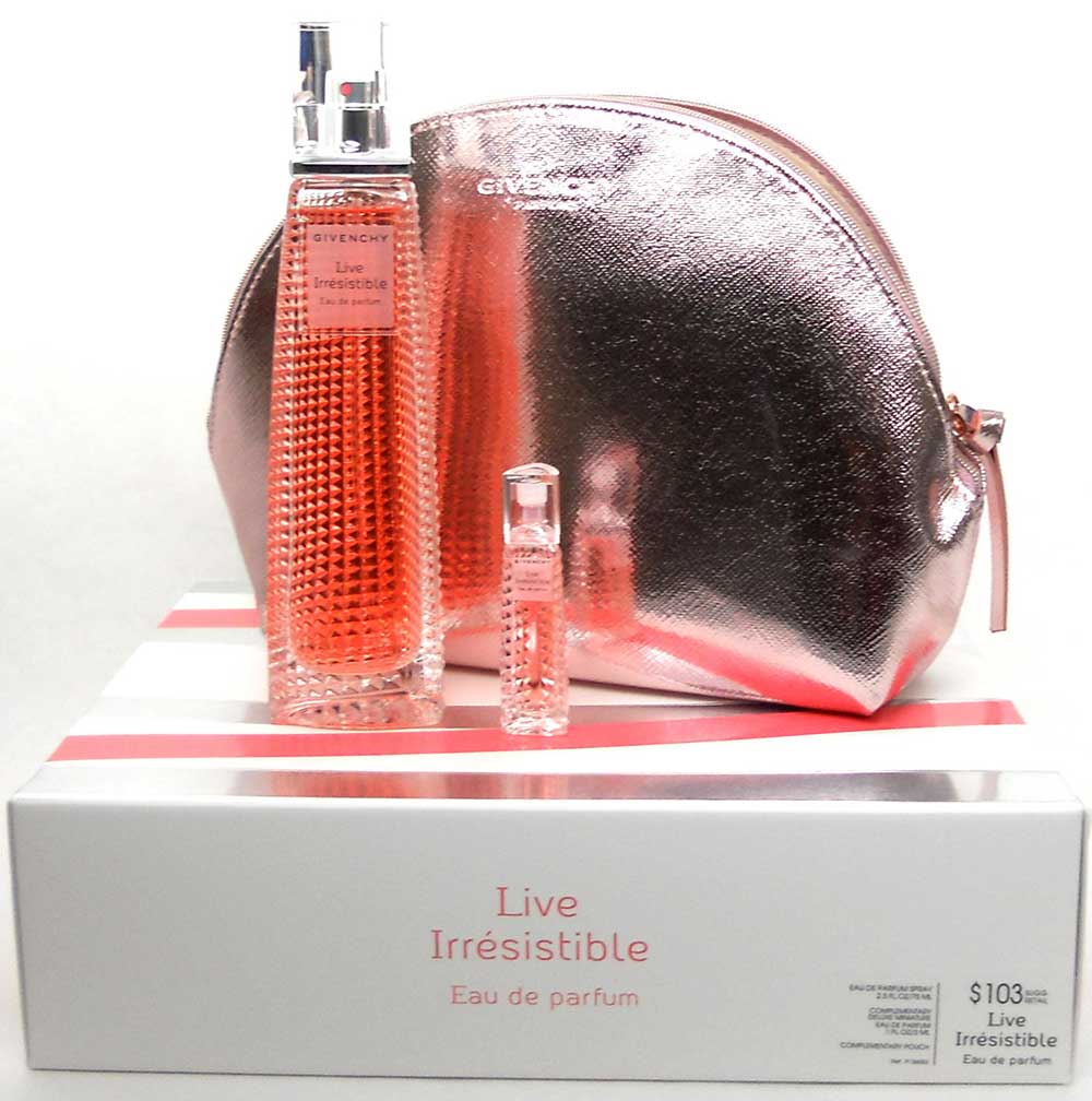 Givenchy Live Irresistible Perfume Gift Set with 2.5 EDP Spray. NIB