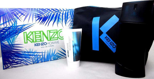 Kenzo Homme by Kenzo EDT 3.3oz.+Balm 1.7oz+Travel Pouch.NIB.Hard Box