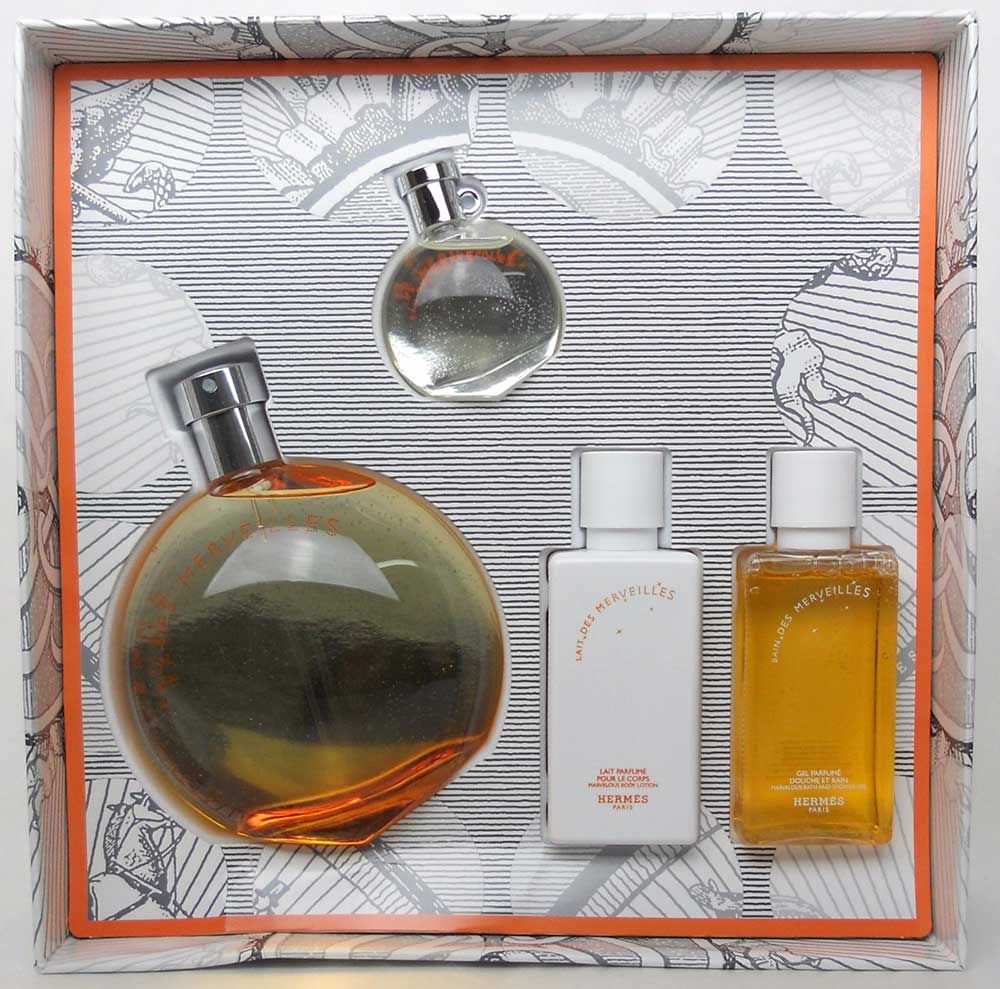 Eau Des Merveilles Hermes 3.3 oz.Set for Women.New in Damaged Box
