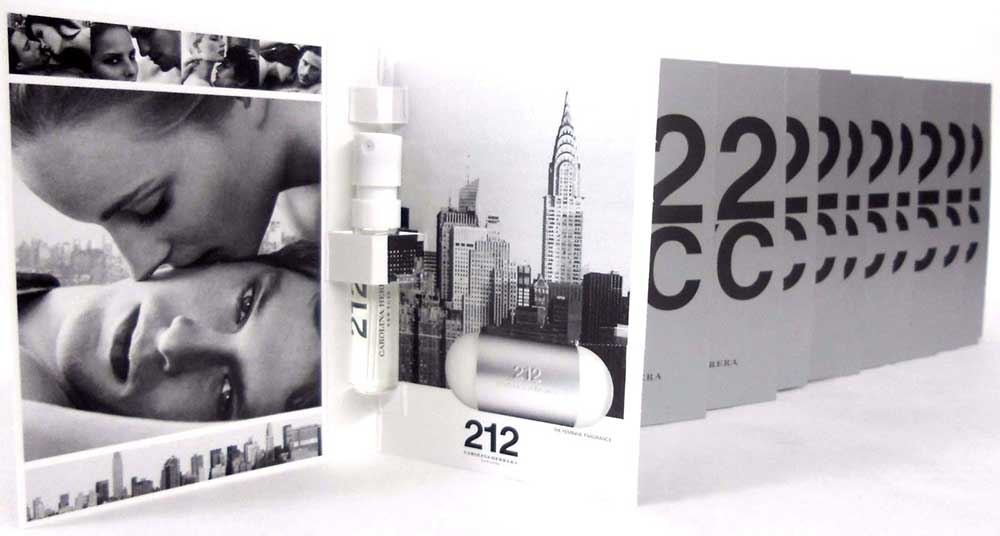 212 NYC Carolina Herrera EDT Spray Sample Vials PACK of 12 pcs.
