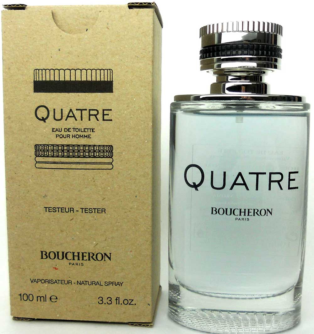 Boucheron Quatre Pour Homme EDT Spray 3.3 oz.New with Cap *Tester