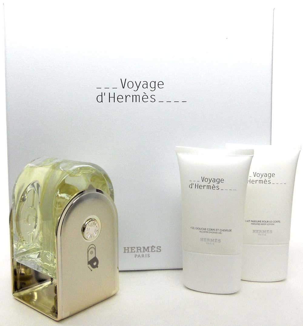 Voyage D'Hermes by Hermes 3.3 oz EDT 3 Piece Set. New in Hard Box