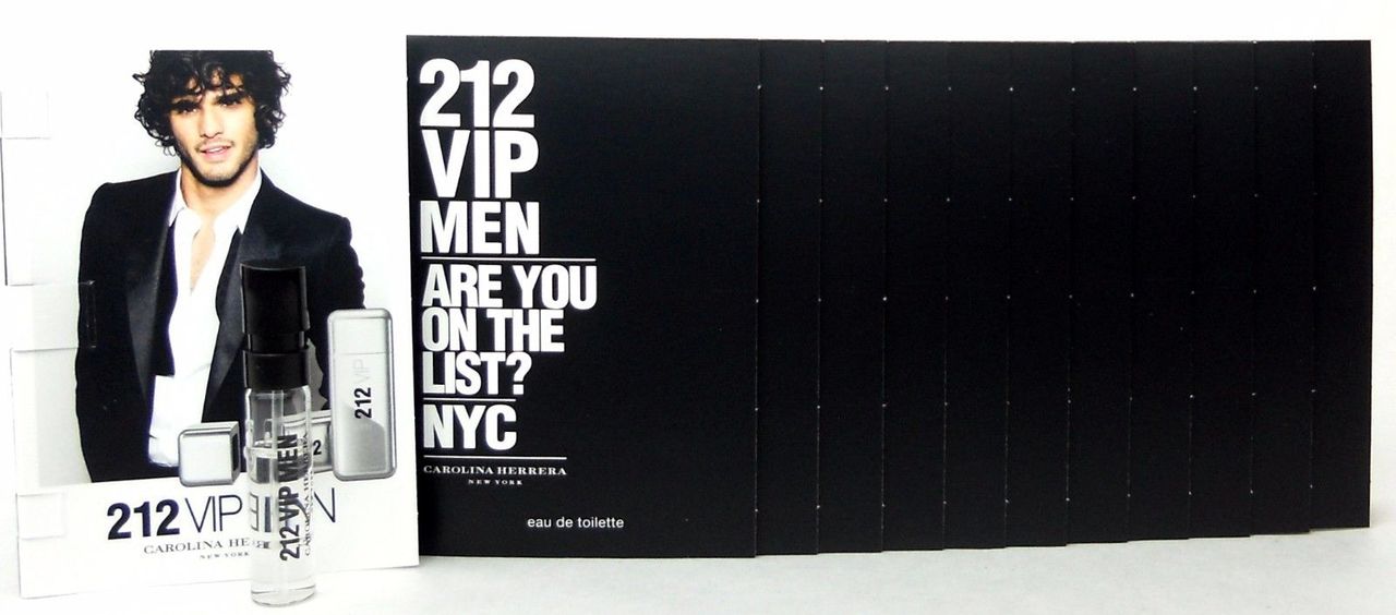 Carolina Herrera 212 VIP Men EDT Spray Sample Vials Pack of 12 pcs.In Sealed Bag