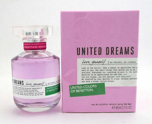 Benetton United Dreams Love Yourself EDT Spray 2.7oz/ 80ml for Women