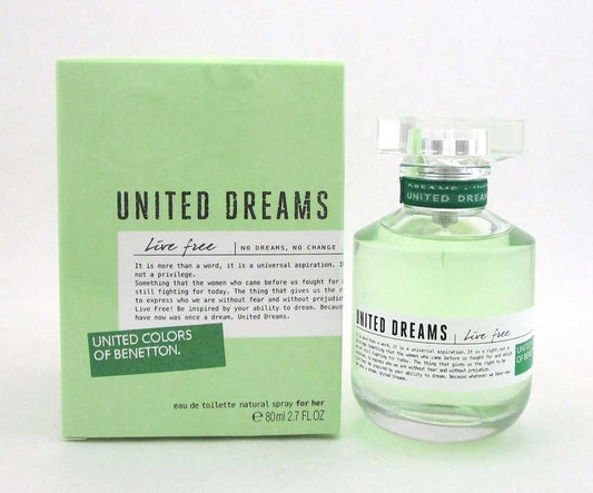 United Dreams Live Free by Benetton EDT Spray for Her 2.7 oz./80 ml.