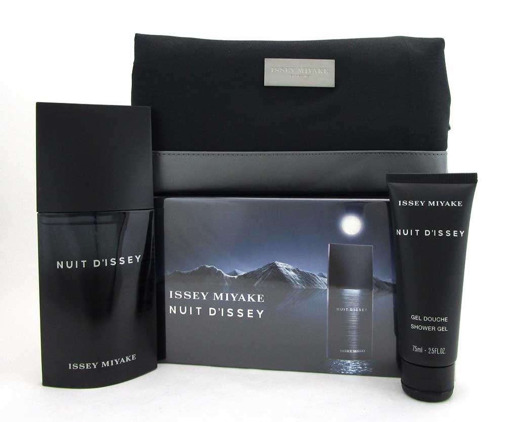 Nuit D'Issey by Issey Miyake Set for Men: EDT 4.2oz+Sh/Gel 2.5oz+Bag