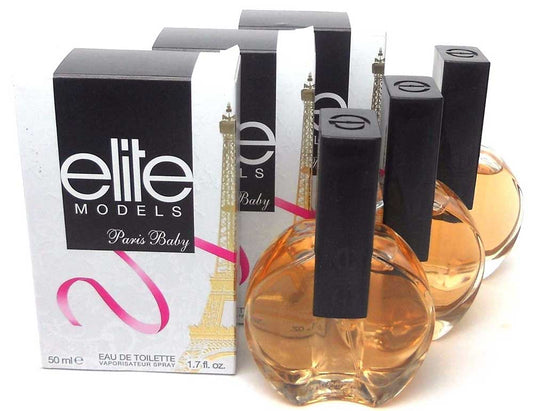 Elite Models PARIS BABY Eau de Toilette Spray 1.7 oz./ 50 m.Lot of 3