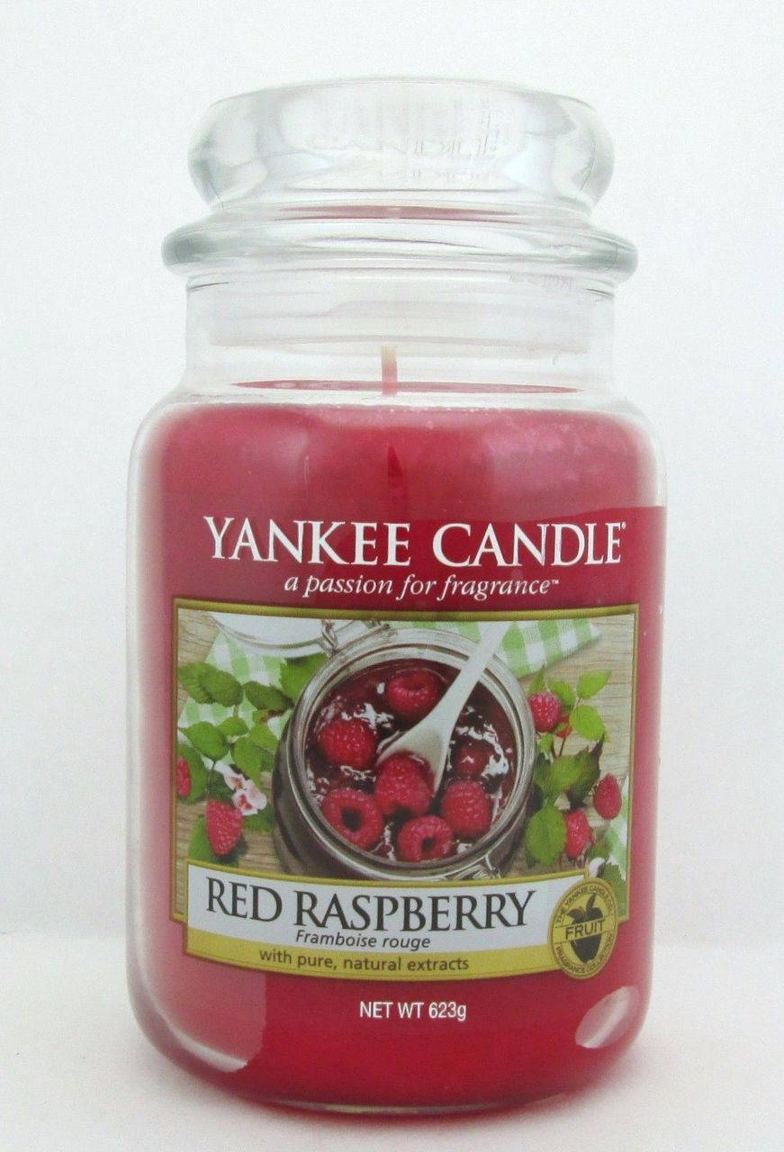 Yankee Candle Red Raspberry Large Glass Jar 623 g/ 22 oz New