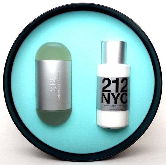 212 NYC Carolina Herrera 3.4 oz.EDT + 6.7 oz.Lotion. New in Tin Box