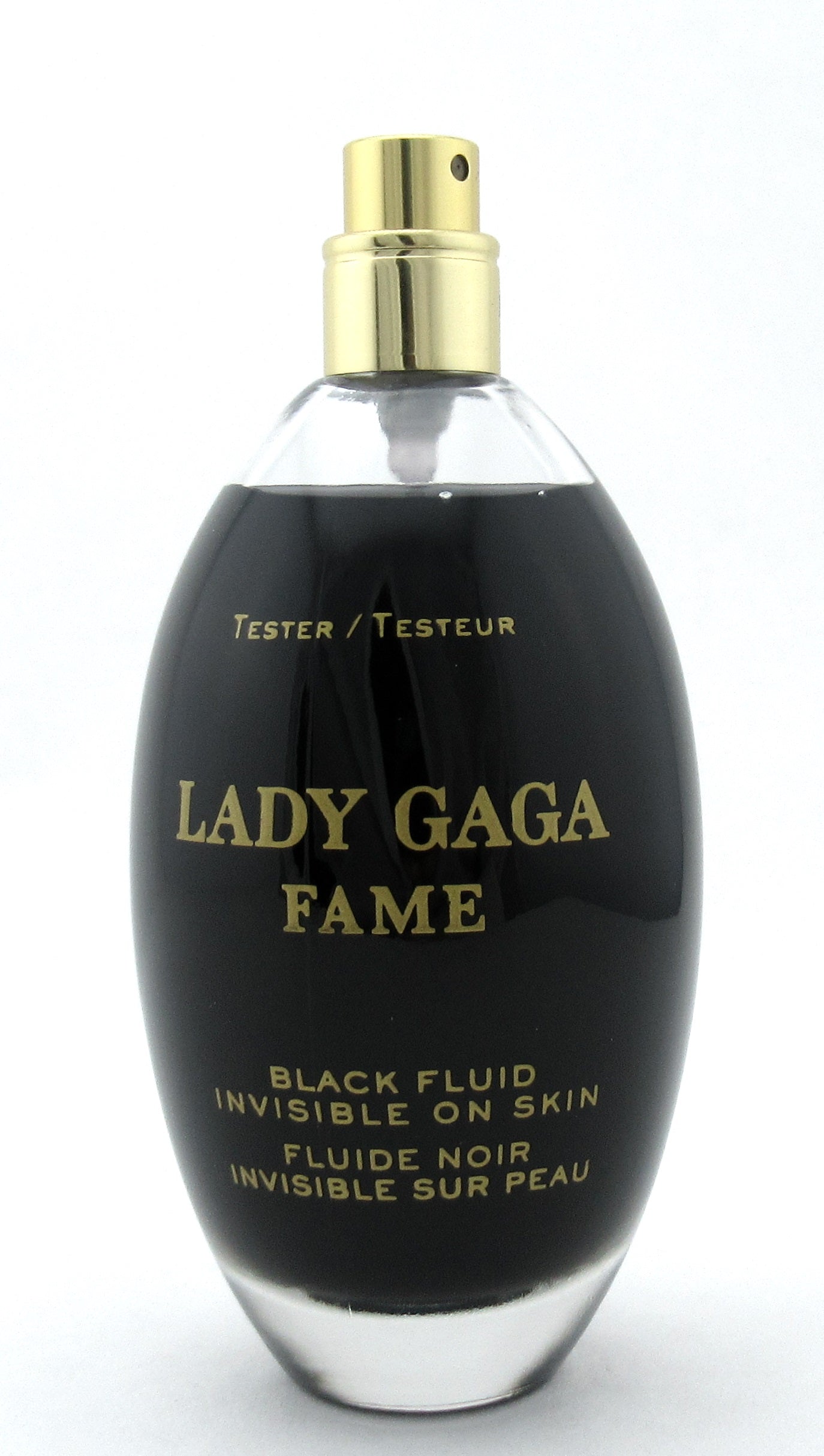 Lady Gaga Fame Black Fluid Invisible On Skin EDP Spray 100 ml./  3.4 oz. Tester LOWFILL Bottle No Box