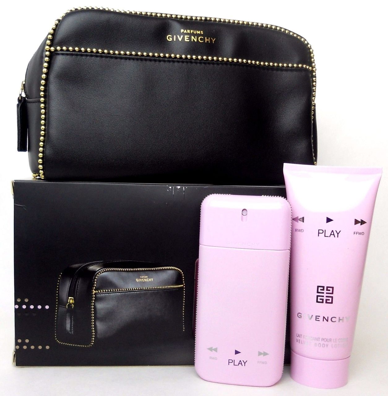 Givenchy Play for Women EDP 1.7oz Spray+B/L 3.3oz + Pouch. New Set
