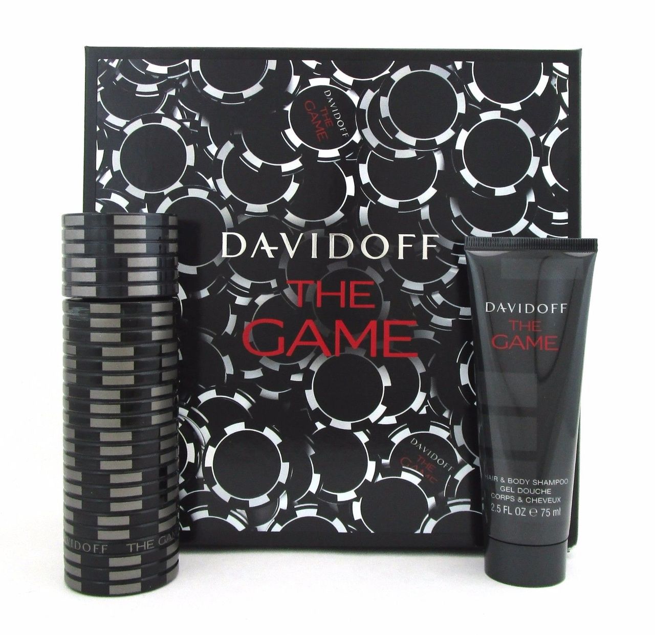 The Game by Davidoff Set:EDT 3.4oz+Hair&Body Shampoo 2.5oz.*Damag.Box