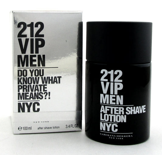 212 VIP MEN by Carolina Herrera 3.4 oz. After Shave Lotion Splash. NEW Damag.Box