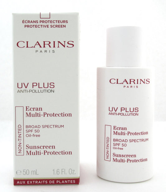 Clarins UV Plus Anti-Pollution Sunscreen Multi-protection Non Tinted SPF 50 50 ml./ 1.6 oz. Damaged Box