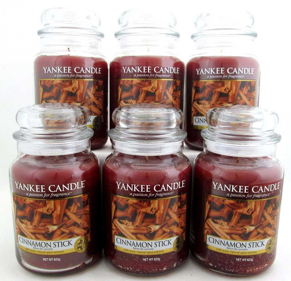 Yankee Candle Cinnamon Stick 22 oz/ 623 g Large Glass Jars. Lot of 6