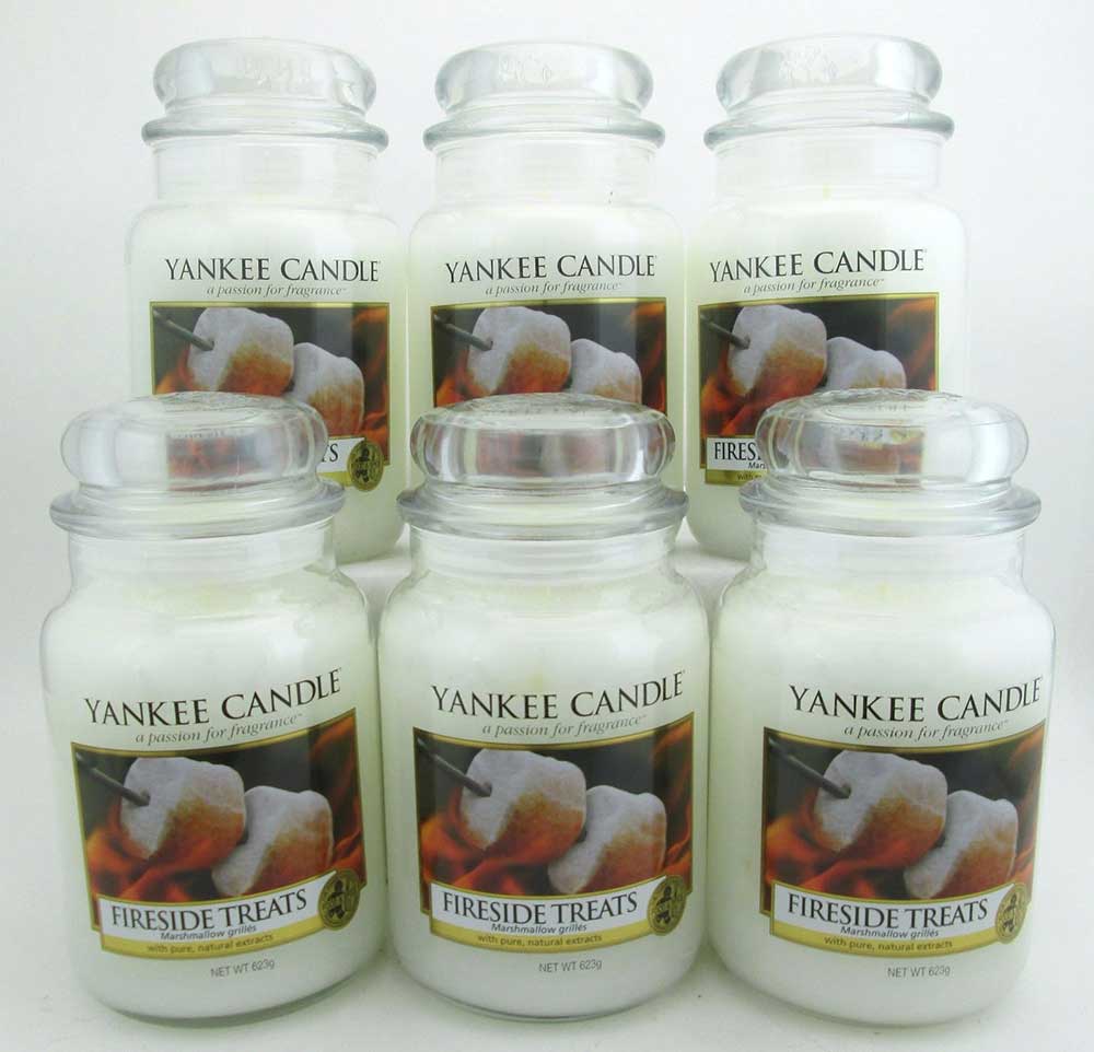 Yankee Candle Fireside Treats 22 oz/ 623 g Large Glass Jars Lot of 6
