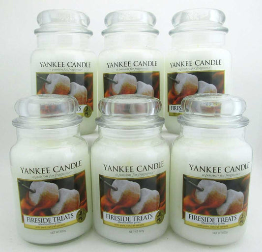 Yankee Candle Fireside Treats 22 oz/ 623 g Large Glass Jars Lot of 6