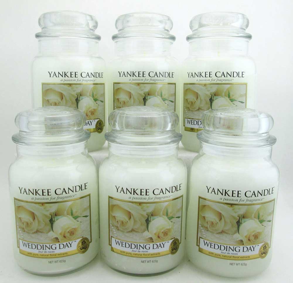 Yankee Candle Wedding Day 22 oz/ 623 g Large Glass Jars Lot of 6