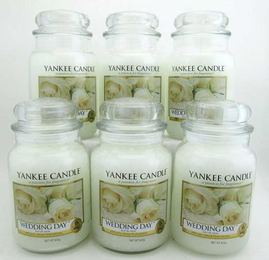 Yankee Candle Wedding Day 22 oz/ 623 g Large Glass Jars Lot of 6