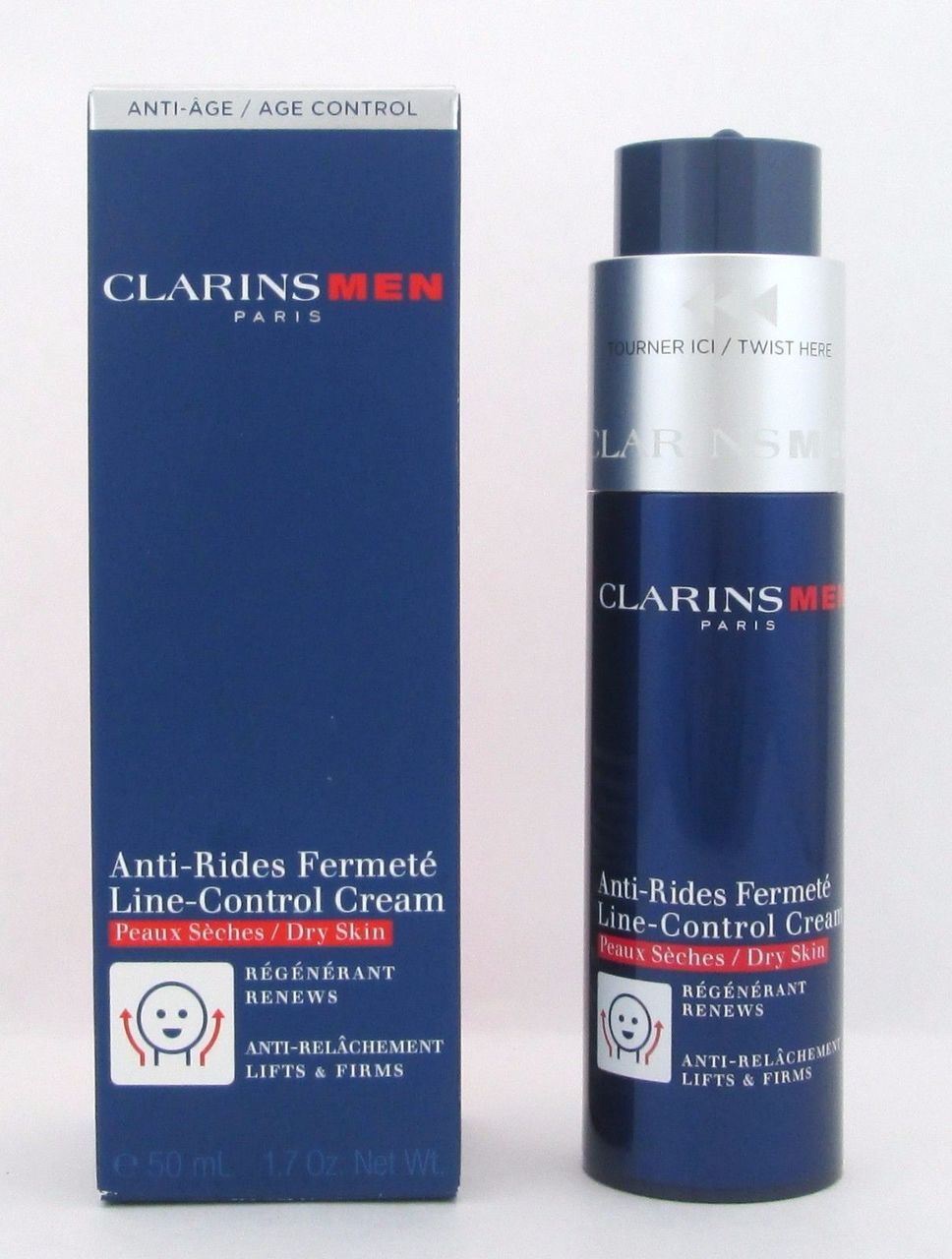 Clarins Men Line Control Cream Dry Skin 1.7 oz/ 50 ml New In Box