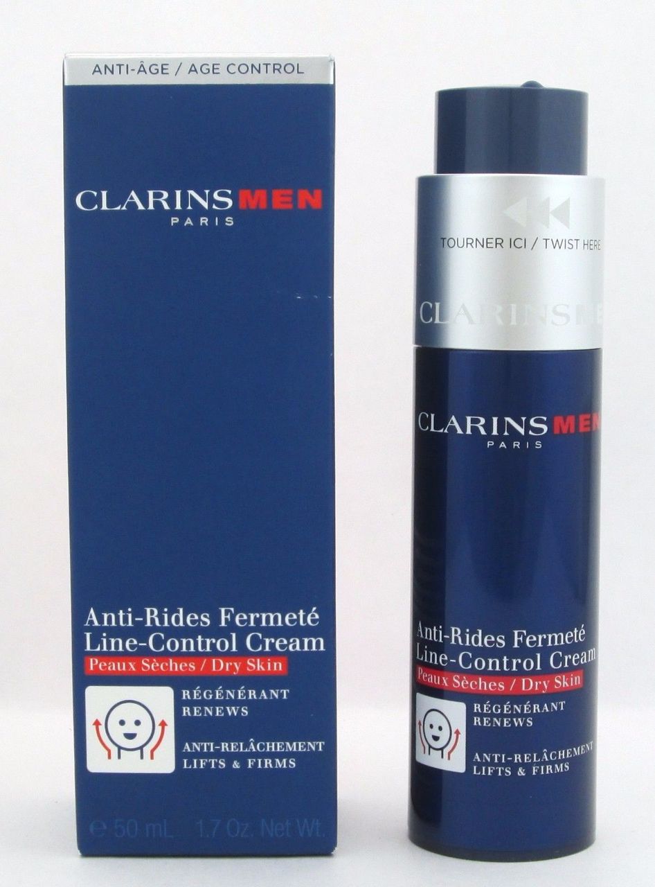 Clarins Men Line Control Cream Dry Skin 1.7 oz/ 50 ml *Damaged Box