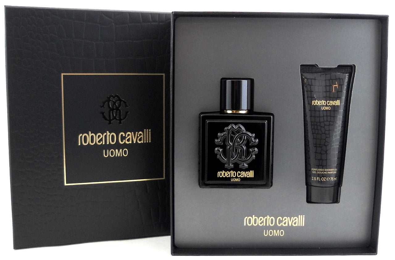 Roberto Cavalli Uomo  3.4 oz.EDT Spray + 2.5 oz.Shower Gel Set for Men. Brand new.
