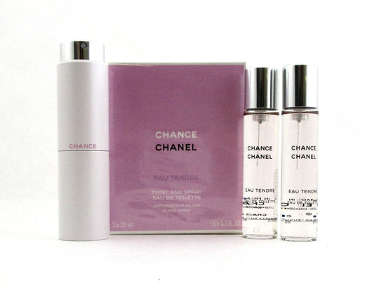 Chanel Chance EAU TENDRE Twist and Spray EDT Purse Spray 3 x 20 ml. Women NIB